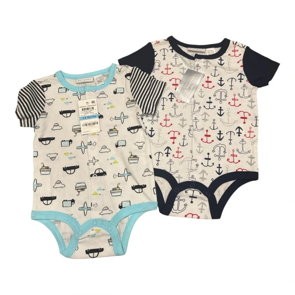 First Impressions Baby Girl 2 PCS Short Sleeve‎ Bodysuit 100% Cotton, 3-6 Months